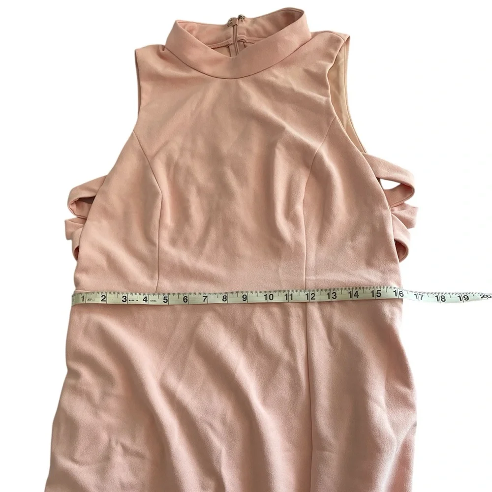 Lulus Light Pink Mock Neck Cutout Maxi Side Slit Mermaid Dress size XL X-Large - Picture 10 of 14